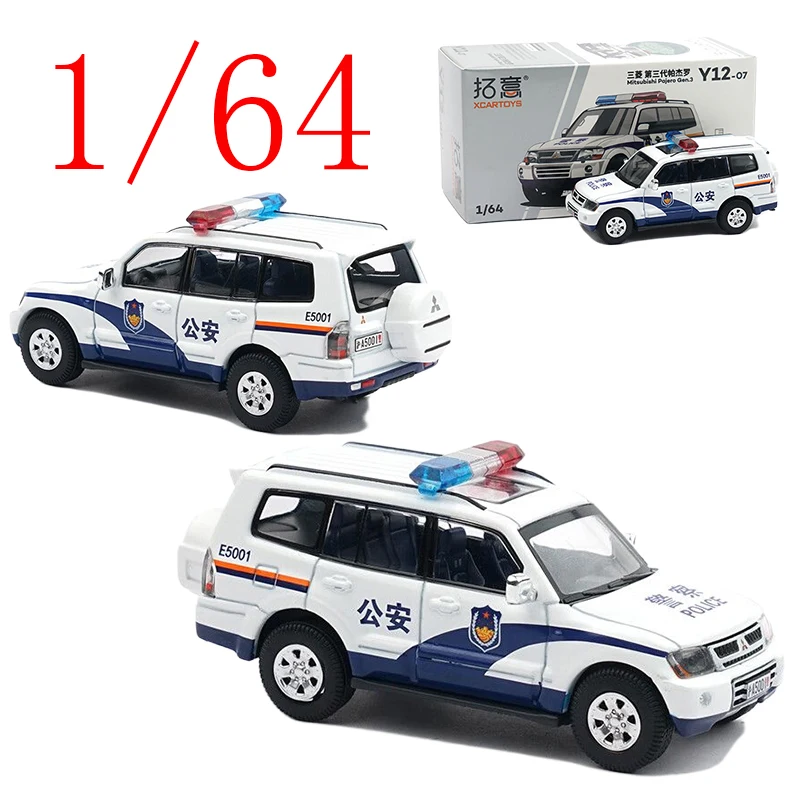 

XCARTOYS, литая под давлением модель автомобиля из сплава Mitsubishi в масштабе 1/64, полицейская машина Mitsubishi 3i Pajero Y12-07, коллекционные игровые транспортные средства