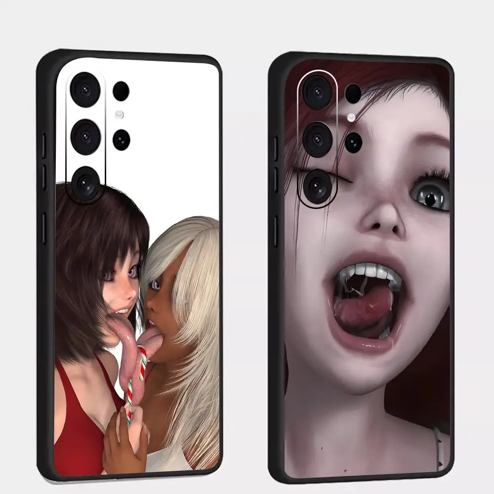 Clmj Cool Girl Punk Y2K Phone Case Soft Black For Samsung S26 S25 S24 S23 S22 S21 S20 Plus Ultra Note20