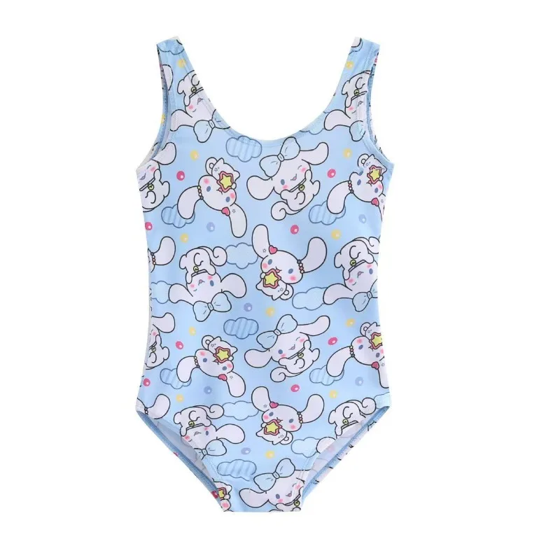 Kawaii Hello Kitty ชุดว่ายน้ําสาวน่ารักการ์ตูน Sanrio กีฬาชุดว่ายน้ําชุดว่ายน้ําฟิตเนสยืดหยุ่นเด็กชุดว่ายน้ําชายหาดฤดูร้อน