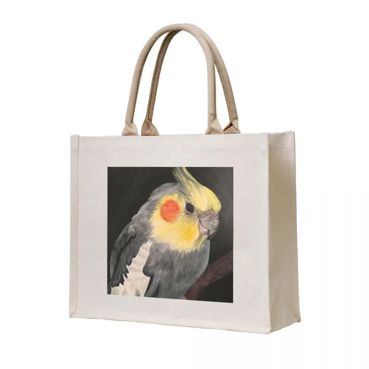 

Cockatiel on Black Tote Bag bag luxury women tote bag men female