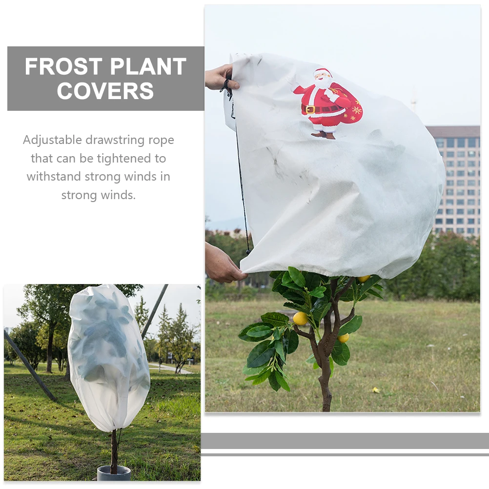 

Plant Freeze Protection Cover Non-Woven Fabric Windproof Waterproof Frost Proof For Outdoor Garden Winter Plant Protector