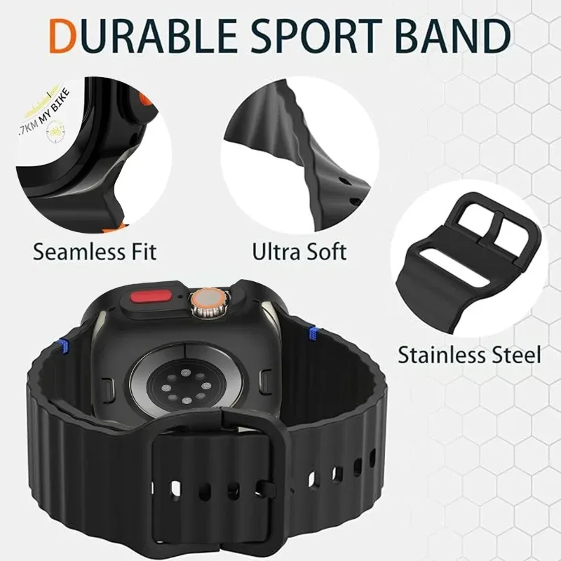 حزام + حافظة لساعة أبل سلسلة 10 42 مللي متر 46 مللي متر الغطاء الواقي 49 مللي متر 44 مللي متر 45 مللي متر 40 مللي متر 41 مللي متر ل iwatch الترا 9 8 7 SE 6 5 4