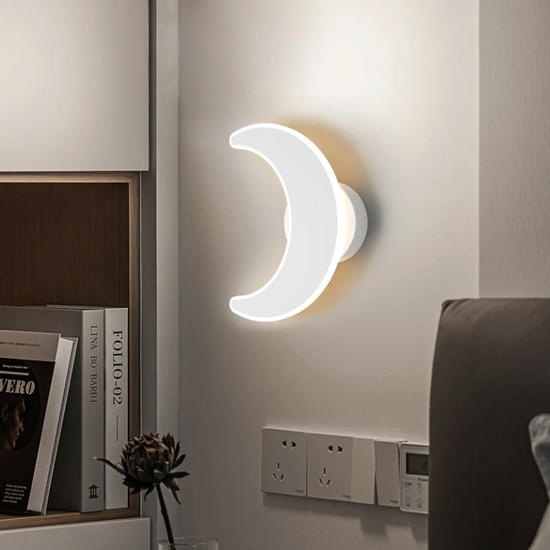 Acryl Led Wandlamp Moderne Minimalistische Binnenverlichtingsarmaturen Star Moon Wolk Lamp Voor Slaapkamer Woonkamer Ganglampen