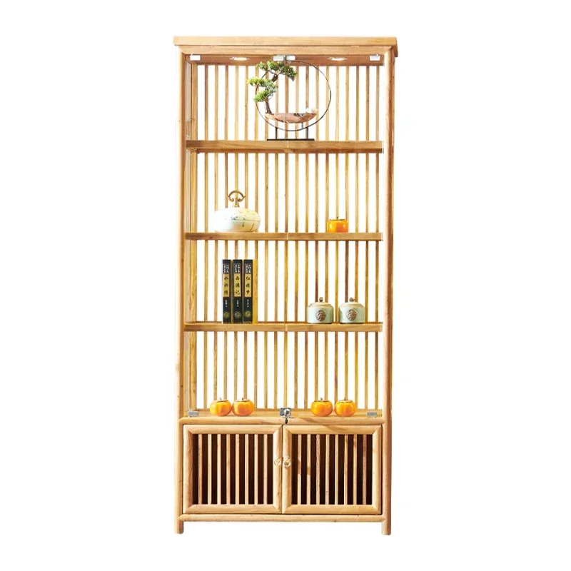 New Chinese-style old elm display cabinet Wenwan calligraphy and painting collection cabinet Bogu rack Duobao Pavilion tea