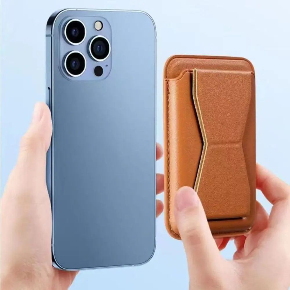 Safety Phone Card Holder Wallet Phone Card Holder Safety Anti-theft Wallet Case Leather Accessories for iPhone 15 14 13 ProMax