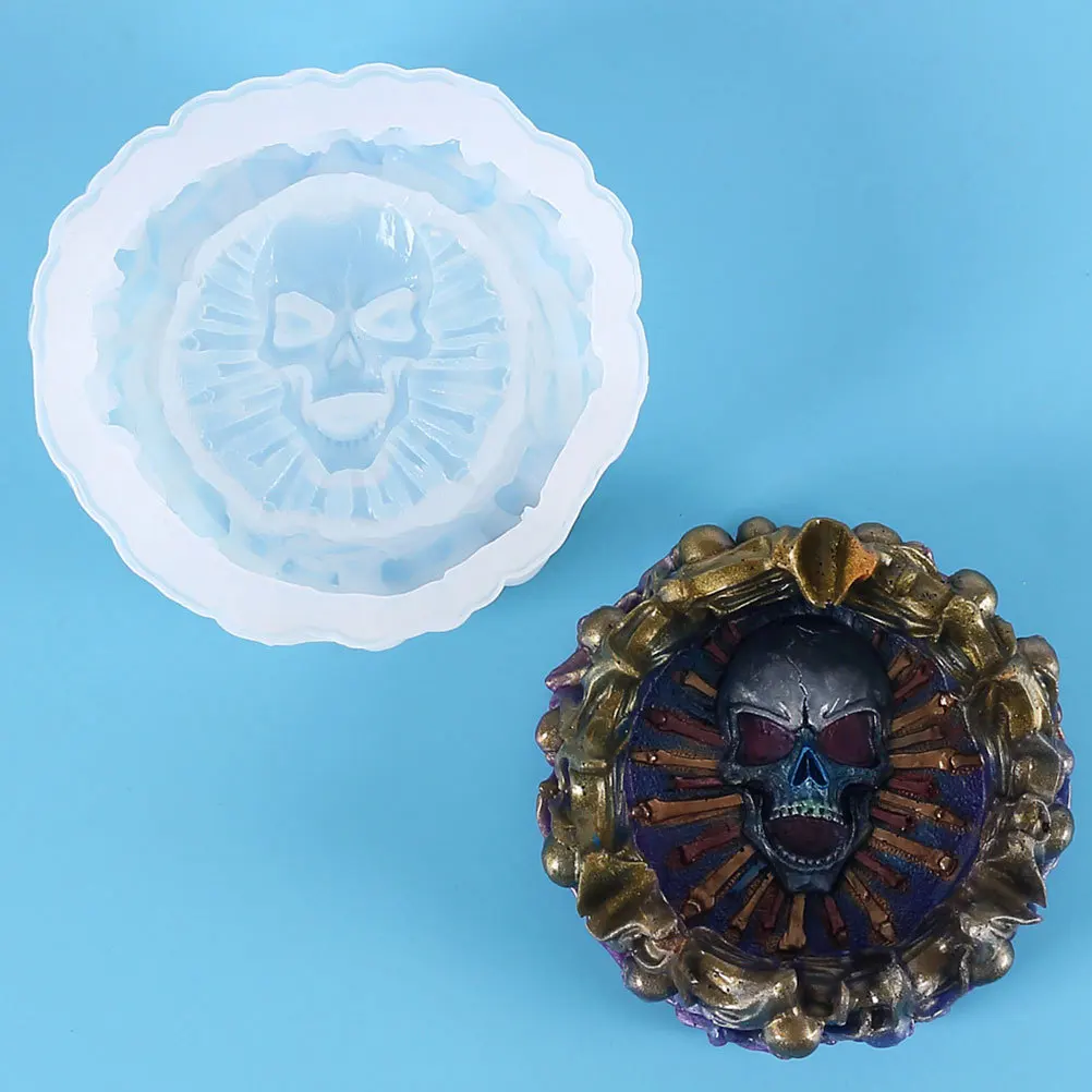 

1pc Skull Shaped Premium Silicone Durable Reusable Diy Ashtray Mold Craft Making Tool Creative Mold Set Handmade Jewelry