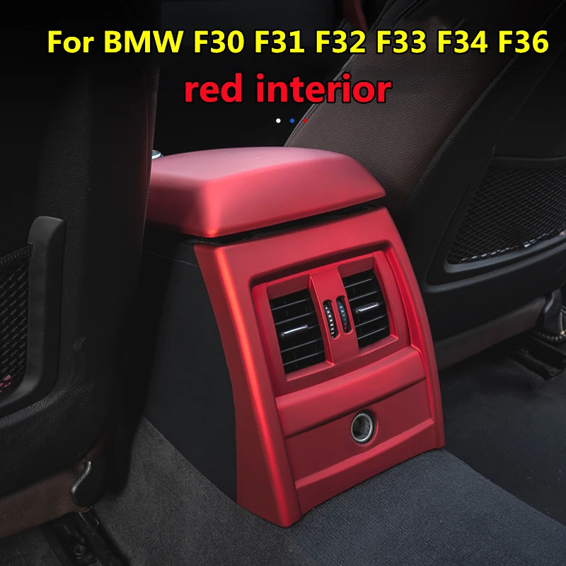 Car styling gear lever multimedia air conditioning panel inner handle cover BMW F30 F31 F32 F33 F34 F36 red interior accessories