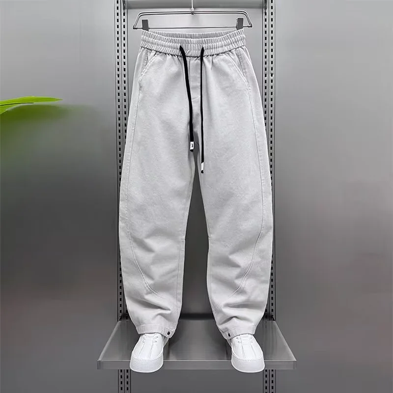 جينز تشذيب الخريف ناعم ومسامي وصديق للبشرة بأربعة جوانب ثنى مرن مقاس كبير متعدد الاستخدامات #5