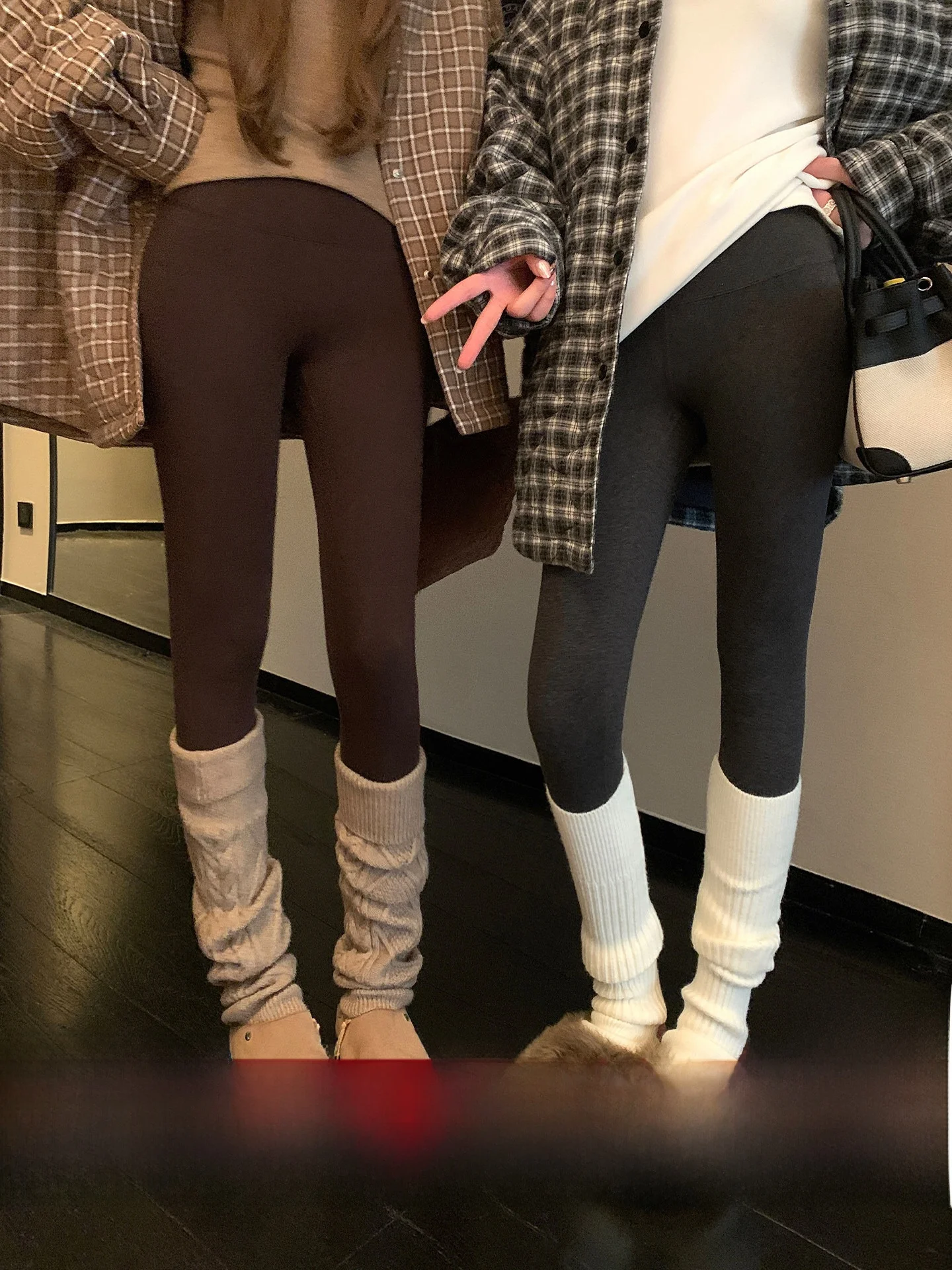 

Thiened Flannel Lycra Pants Women's Winter Warm Trousers Breathable Cotton Long Pants Casual Small Footed Pants