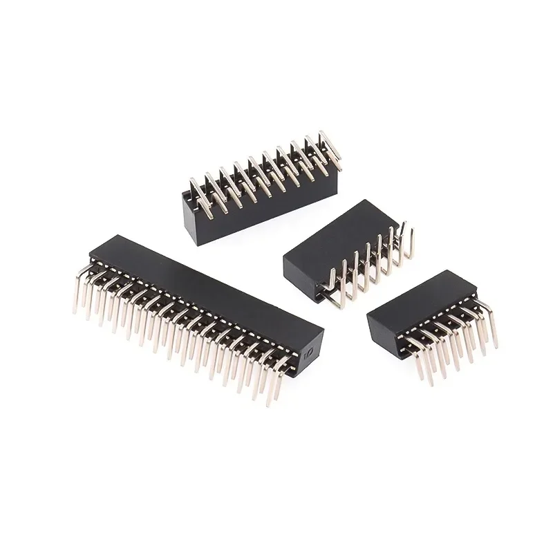 

1000pcs 2.0mm Spacing Right-angle Double Row Copper Pin Female Socket 2x2 3 4 5 6 7 8 10 40P Plastic Height 6.35mm