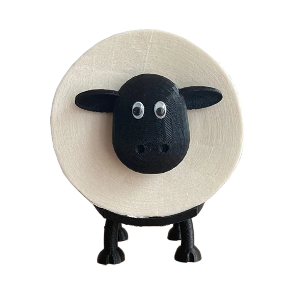 Black Sheep Toilet Roll Holder Resin Animal Roll Paper Rack Stackable for Home Bathroom Vanity Night Stands