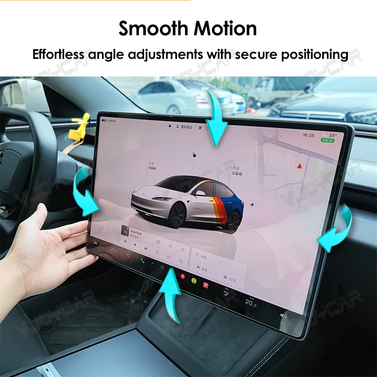 Vjoycar 2026 Newest Screen Rotation Bracket for Tesla Model 3 Y 3 Highland Y Juniper YL 4-Direction Adjustment Rotating Holder
