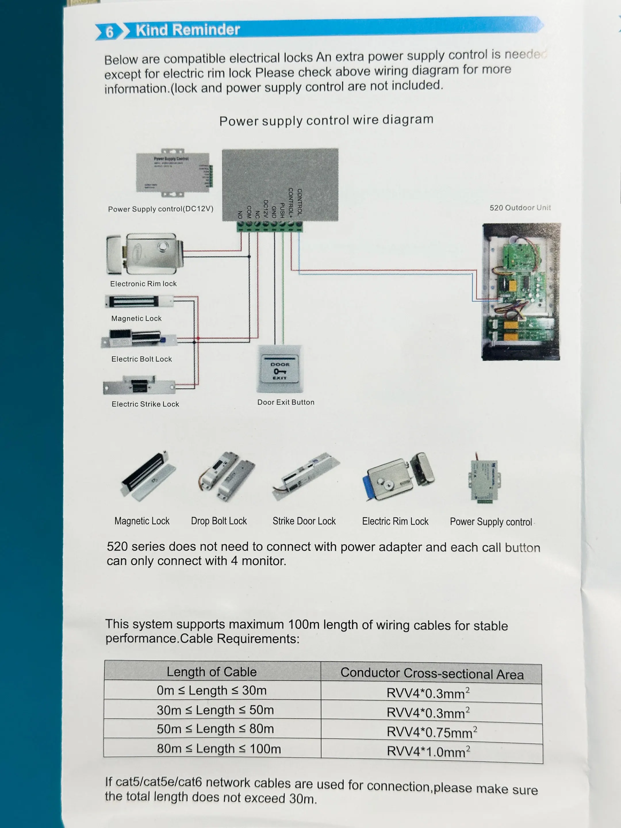 4-Wire Video Intercom System Outdoor Unit with 2-12 Households Aluminum Alloy Doorbell 960P IP55 waterproof 90° View Angle
