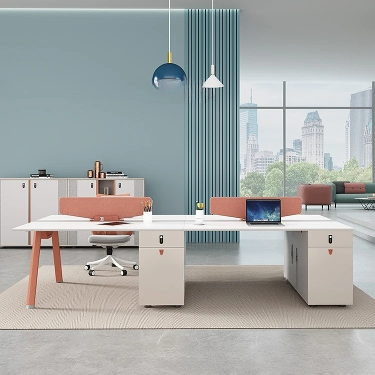 

Staff office desk and chair combination workstation simple modern four six eight seat booth screen