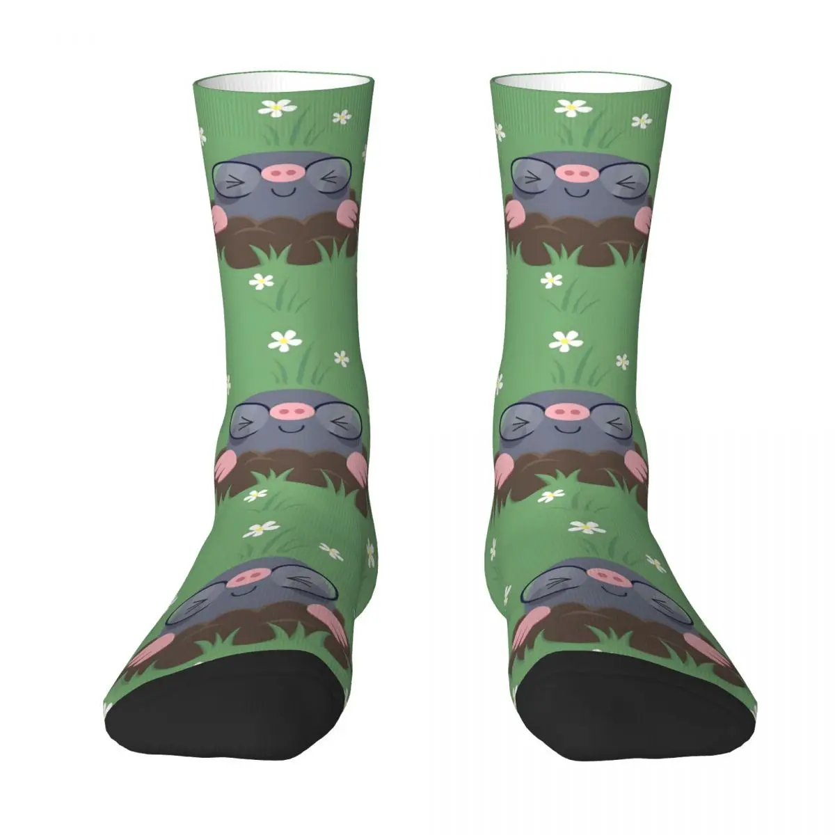 Funny Men's Socks Cute Little Moles Vintage Hip Hop Crazy Crew Sock Gift Pattern Printed