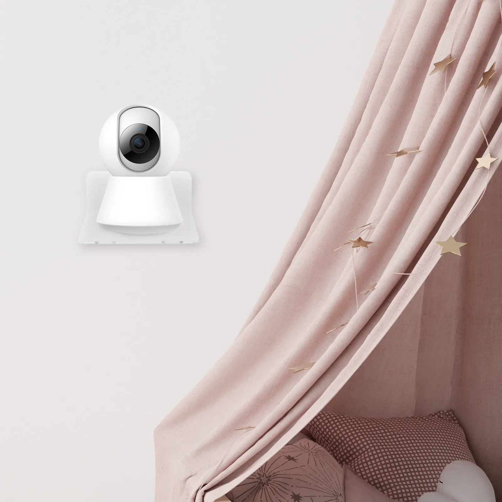 3Pcs Solid Color Acrylic Small Floating Shelf Wall Mount for Security Camera Webcam Monitor Speaker Router Storage Rack