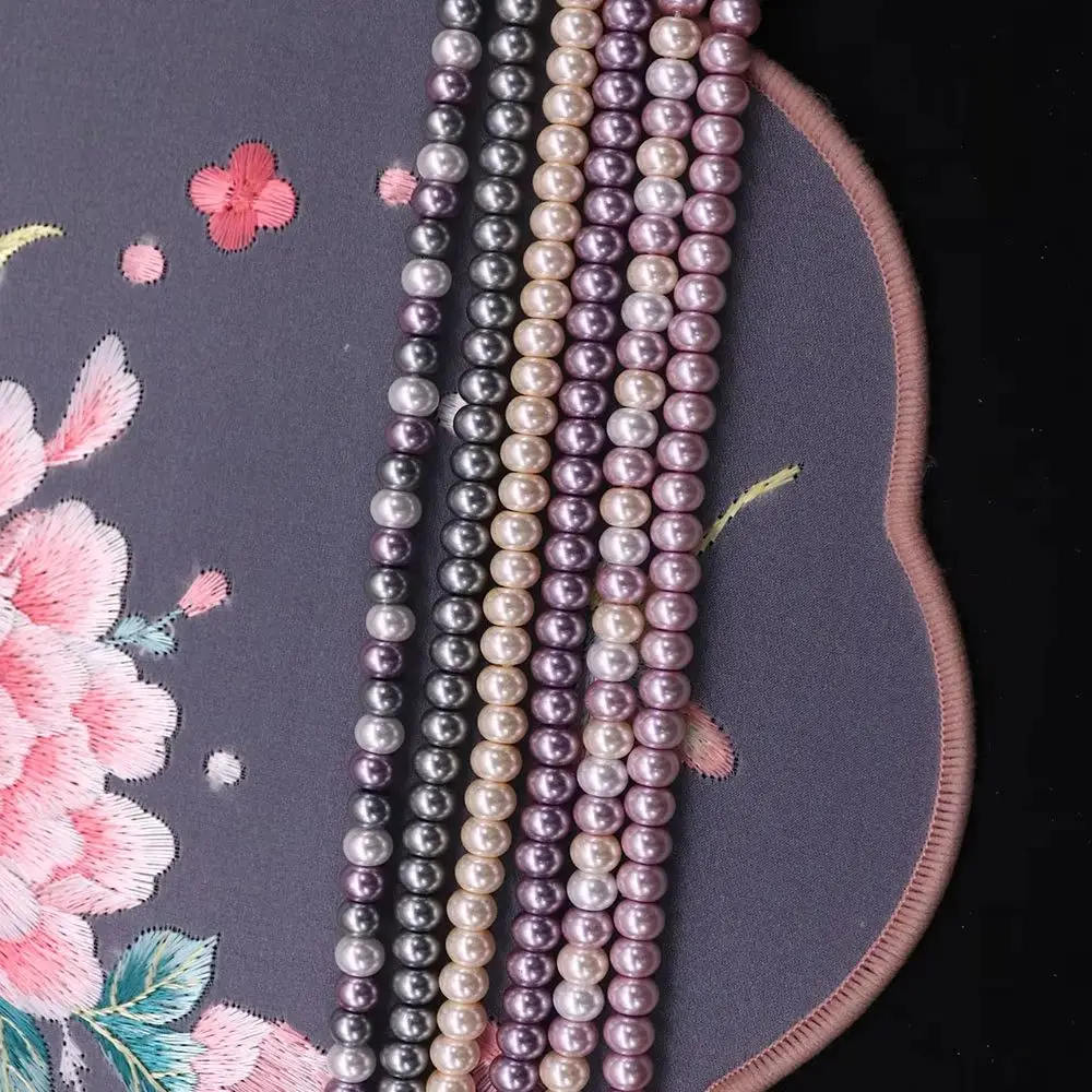 

4x6mm Multicolored Glass Imitation Pearl Straight-hole Abacus Beads 1 Strand For Handmade Creative Necklace Bracelet Components