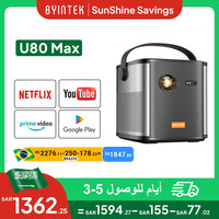 BYINTEK U80 Max Projector 3D 4K Cinema  Android 11.0 WiFi Mini Portable 1080P Home Theater Video DLP Projector with Battery