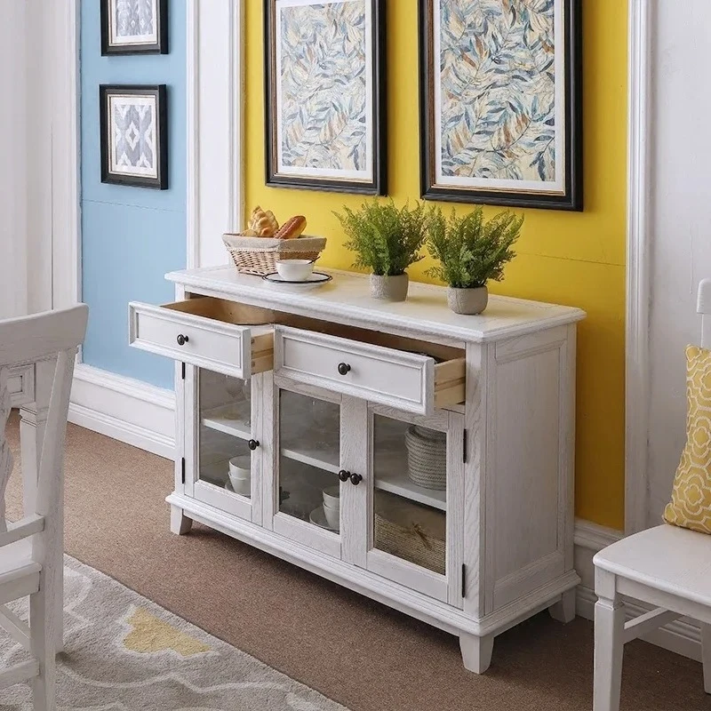 Armadio per ristorante in legno di frassino rurale americano, armadio laterale in legno massello, vecchio armadietto per vino retrò americano