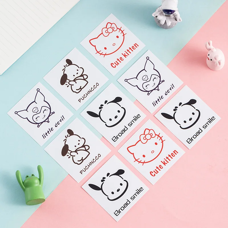 Kawaii sanrio hallo kitty pochacco kuromi anime cartoon aufkleber niedliche bequemlichkeit aufkleber isolierte becher wasser becher aufkleber