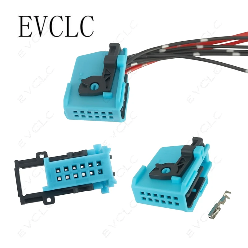 1 Set 12-Pin Car Wiring Harness Connector 3-967415-1 for BMW Porsche Volkswagen Window Lift Control & Audio Amplifier Plug