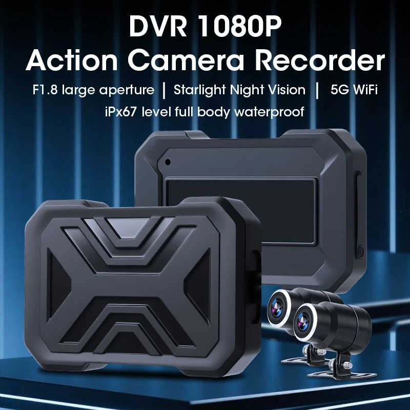 المزدوج 1080P دراجة نارية DVR كامل الجسم مقاوم للماء كاميرا موتو واي فاي فيديو موتو داش كام الجبهة الخلفية القيادة مسجل فيديو الصندوق الأسود #2