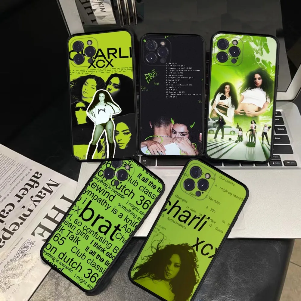 Singer C-Charli XCX Brat 360 365 Phone Case Silicone Soft For Iphone 15 14 13 12 11 Pro Mini XS MAX 8 7 6 Plus X XS XR Cover