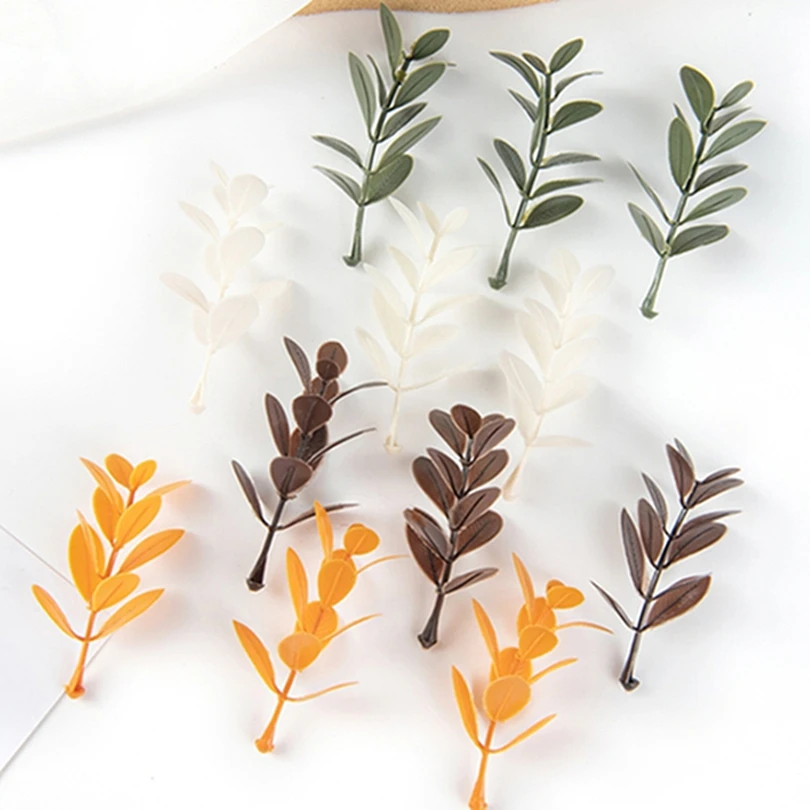 

100pcs Artificial Plant Leaves Wedding Bridal Bouquet Party Outdoor Garden Home Vase Wreath Table Decoration DIY Box Gift Filler