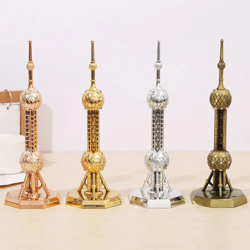 

Oriental Pearl Tower model metal ornaments Shanghai tourist souvenirs zinc alloy crafts decorative ornaments cross-border