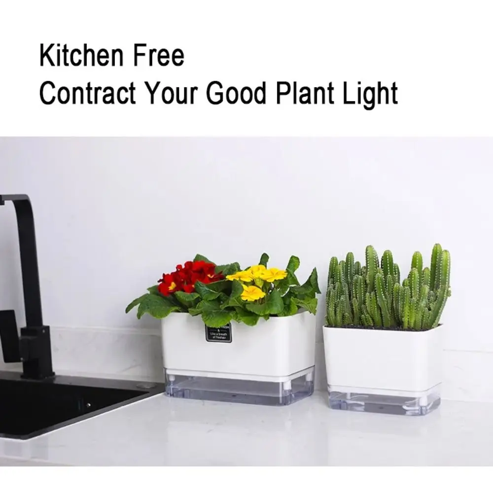 Plastic Material Self Watering Plant Pot Magnetic Design Double-deck Structure Lazy Plant Pot Self-absorbent System