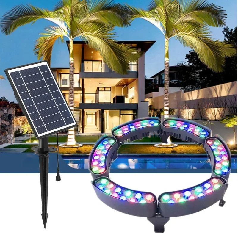 Solar hug Tree Light IP65 Waterproof DMX512 60W Automatic On/Off Outdoor Landscape Lights 12w rgbw colorful garden spot light