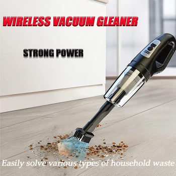 Image Wireless Vacuum Cleaner Powerful Suction Rechargeable Handheld Vacuum Cleaner Quick Charge for Car Home Pet Hair