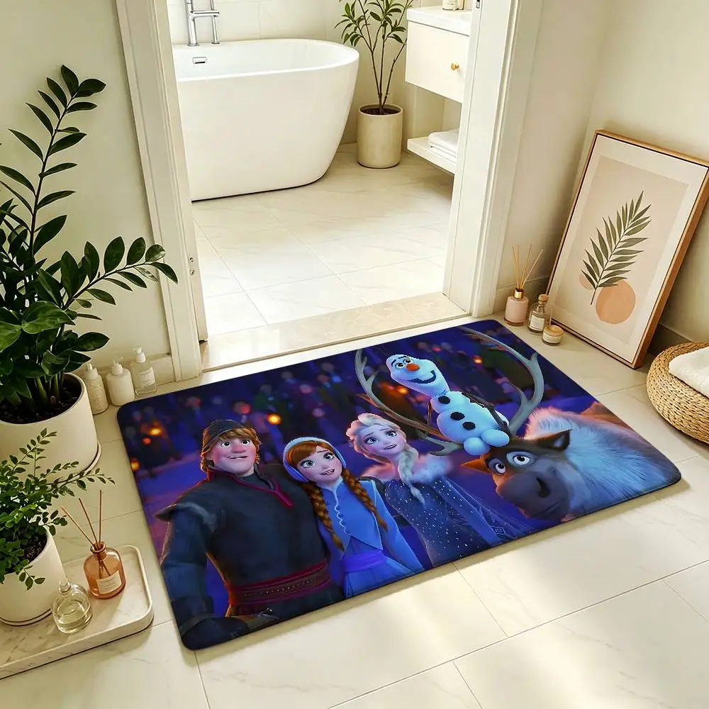 Classic ANime-F-fRozeNS Cute Carpet Bathroom Anti-slip Mat Door Mat Home Decoration Mat Entrance Door Mat Scratch-resistant Mat