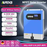 6.2KW 48V Parallel Hybrid Solar Inverter 230VAC MPPT Photovoltaic Inverter Pure Sine Wave PV 500VDC RS485 BMS 120A Solar Charger