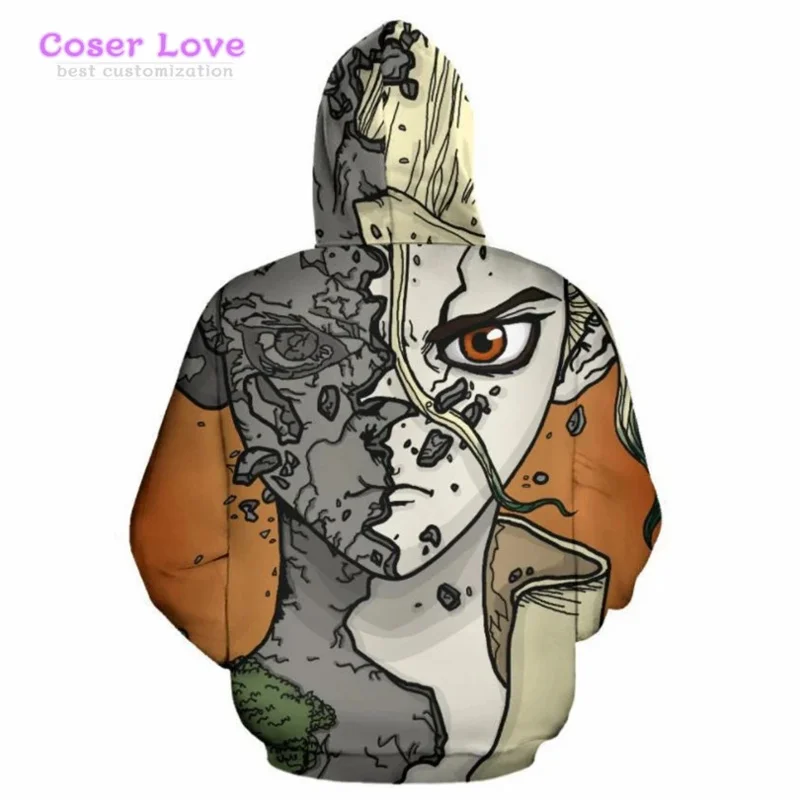 2025 yiyi2025yiyiAnime Stone Ishigami Senku sudaderas con capucha chaqueta suéter ropa de Halloween disfraz Cosplay