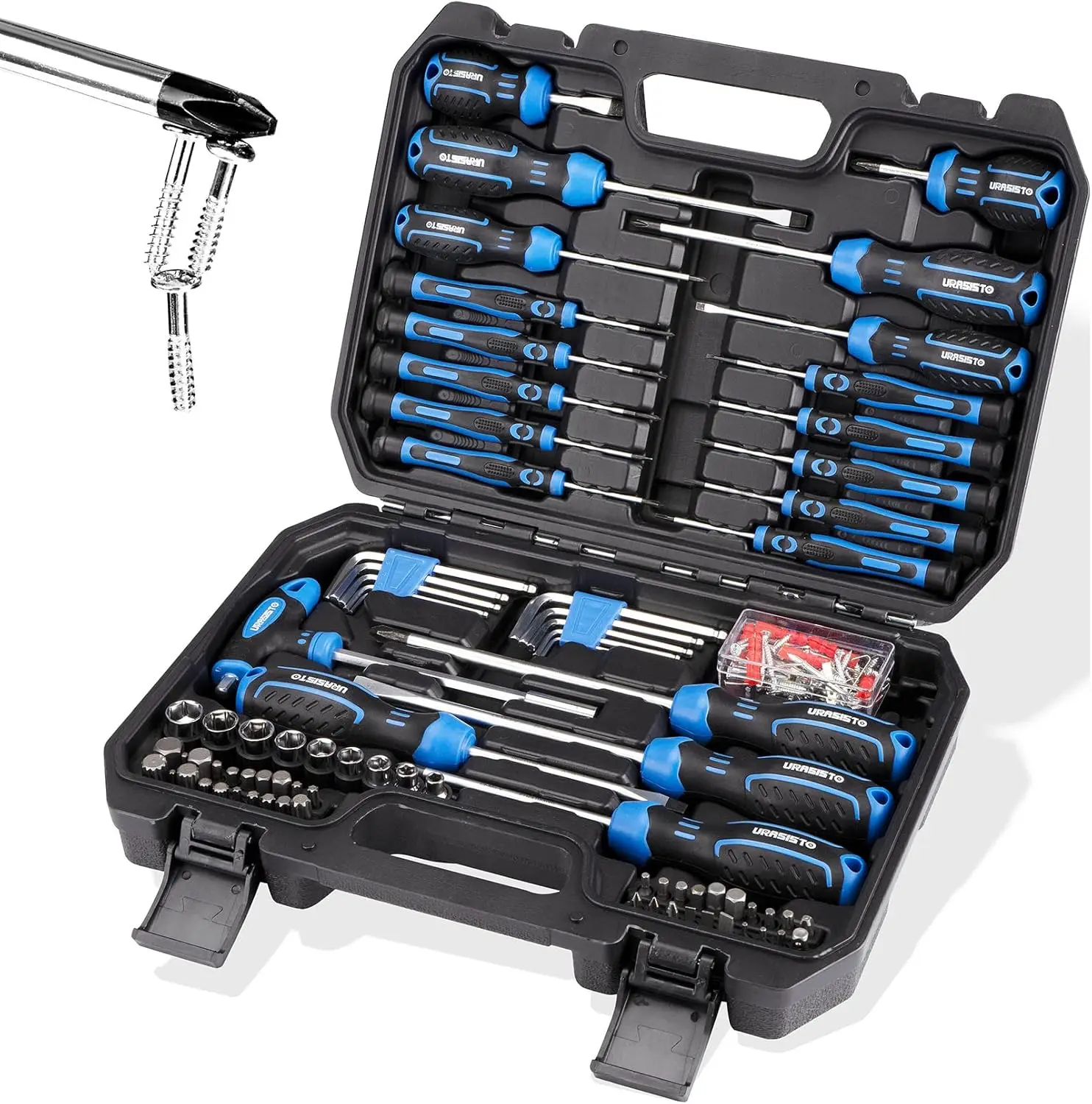 

120-Piece Magnetic Screwdriver Set with Sockets, Slotted, Phillips, Hex, Torx Tools for Home Repair