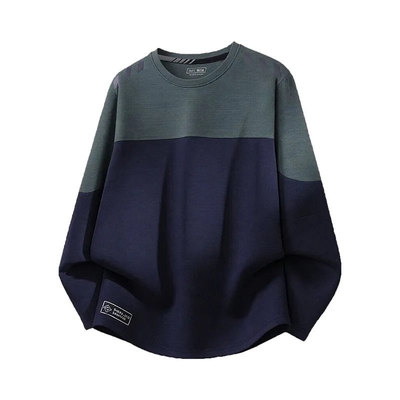 

Men's Light Gray Long-Sleeved Quick-Drying Summer Shirt round Neck Sports Fitness Outdoor Breathable Hiking Clothing