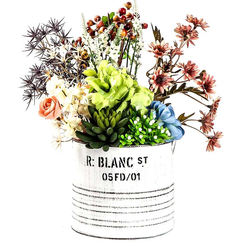 

2Pcs Iron Art Flower Pot Durable Tin Creative Color Hanging for Balcony Garden Home Decor Brighten Walls Sheds Random Style