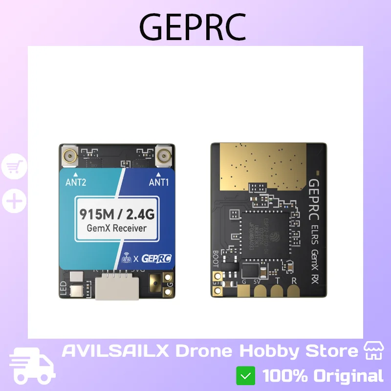 

Приемник ELRS 915/2,4G от GEPRC — двойной чип для максимального диапазона и реагирования на 1000 Гц, идеально подходит для дрона FPV