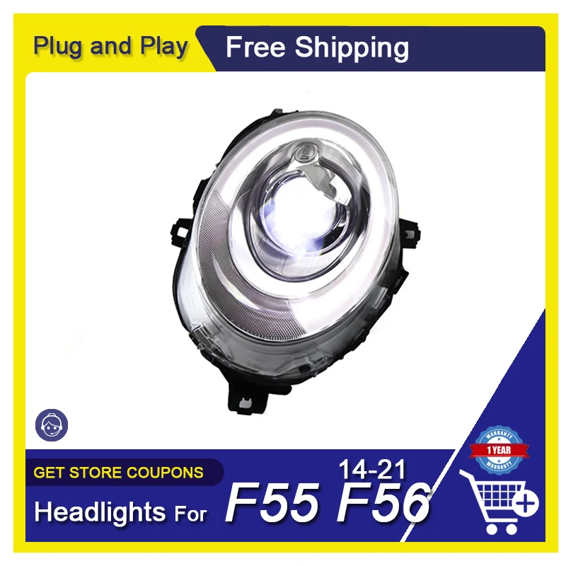 Car Styling For BMW MINI F55 F56 2014-2021 Headlights Dynamic Turn Signa Bi-xenon Lens Projector Upgraded Auto Assembly