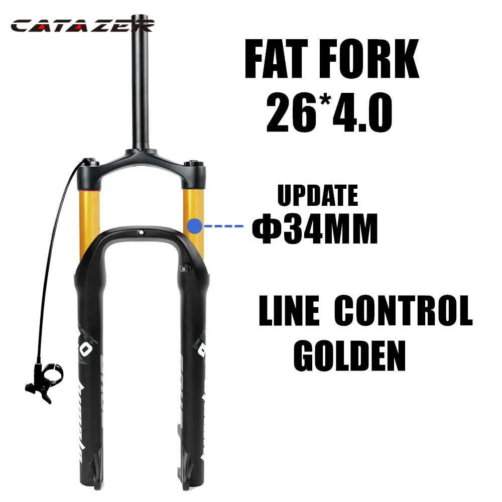 

MTB Moutain 26inch Bicycle Fork Fat bicycle Fork Air Gas line Locking Suspension Forks Magnesium Aluminium Alloy 4.0"Tire