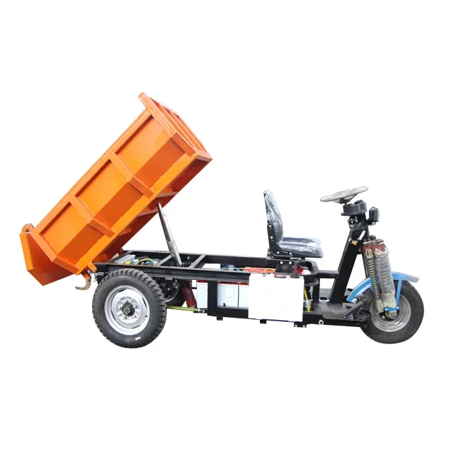 Mini dumper sotterraneo per estrazione mineraria triciclo da carico elettrico a 3 ruote da 1 tonnellate 2 tonnellate 3 tonnellate