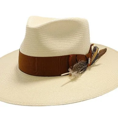 Hot Sale Striped Bowknot Flat Side Jazz Straw Top Hat Fine Hand Knitting High-end Straw Hat