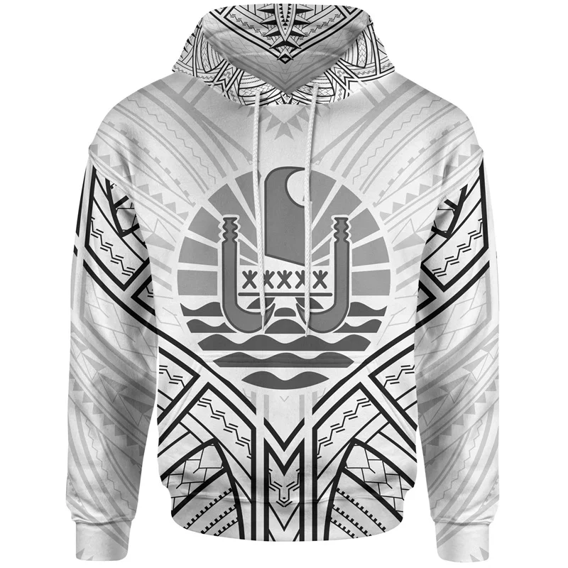 

New French Polynesia Hoodie For Men Papeete Seal Of French Polynesia Patterns Sweatshirts Women Pullover Tops Streetwear