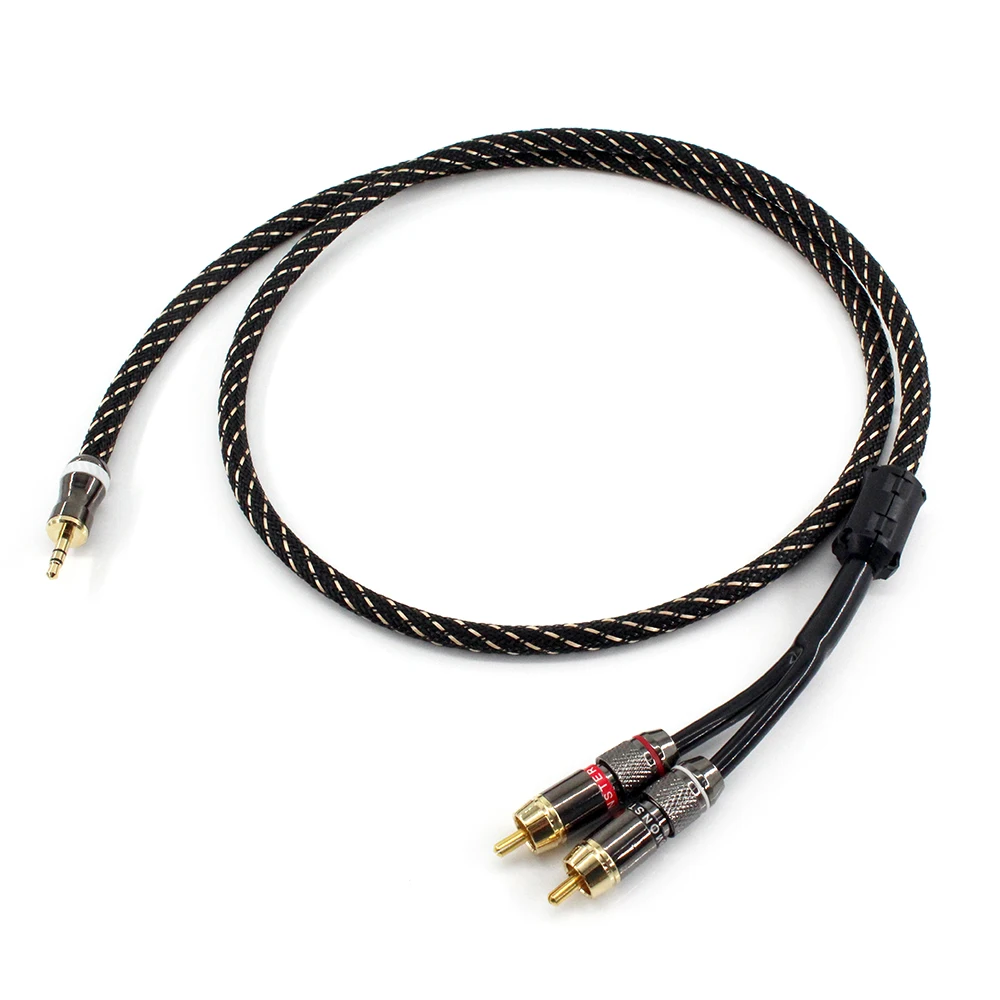 Hifi Canare L-4E6S 3.5mm do 2RCA Audio AUX Adapter Stereo 3.5mm kabel splittera przewód AUX RCA Y do głośników smartfonów