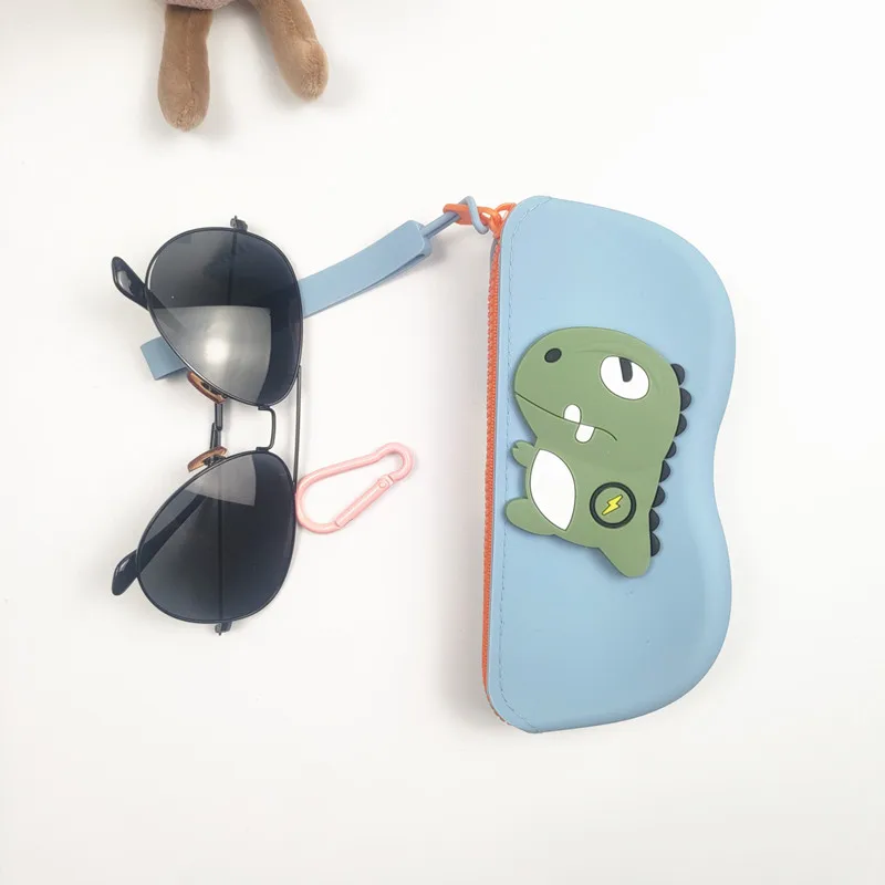 Portable Silicone Glasses Bag Sunglasses Protective Cover Hanging Bag Waterproof Candy Color with Lanyard Glasses Storage Bag B3