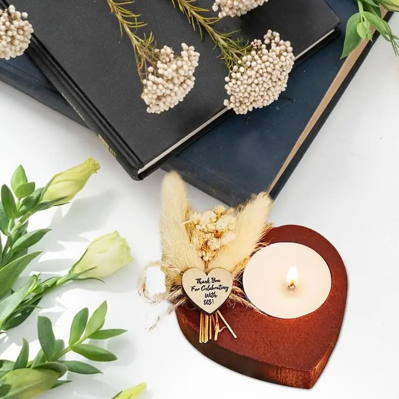 

Свадебные подсвечники для столов, деревянный подсвечник в форме сердца, романтическое настольное украшение, портативный подсвечник для стола