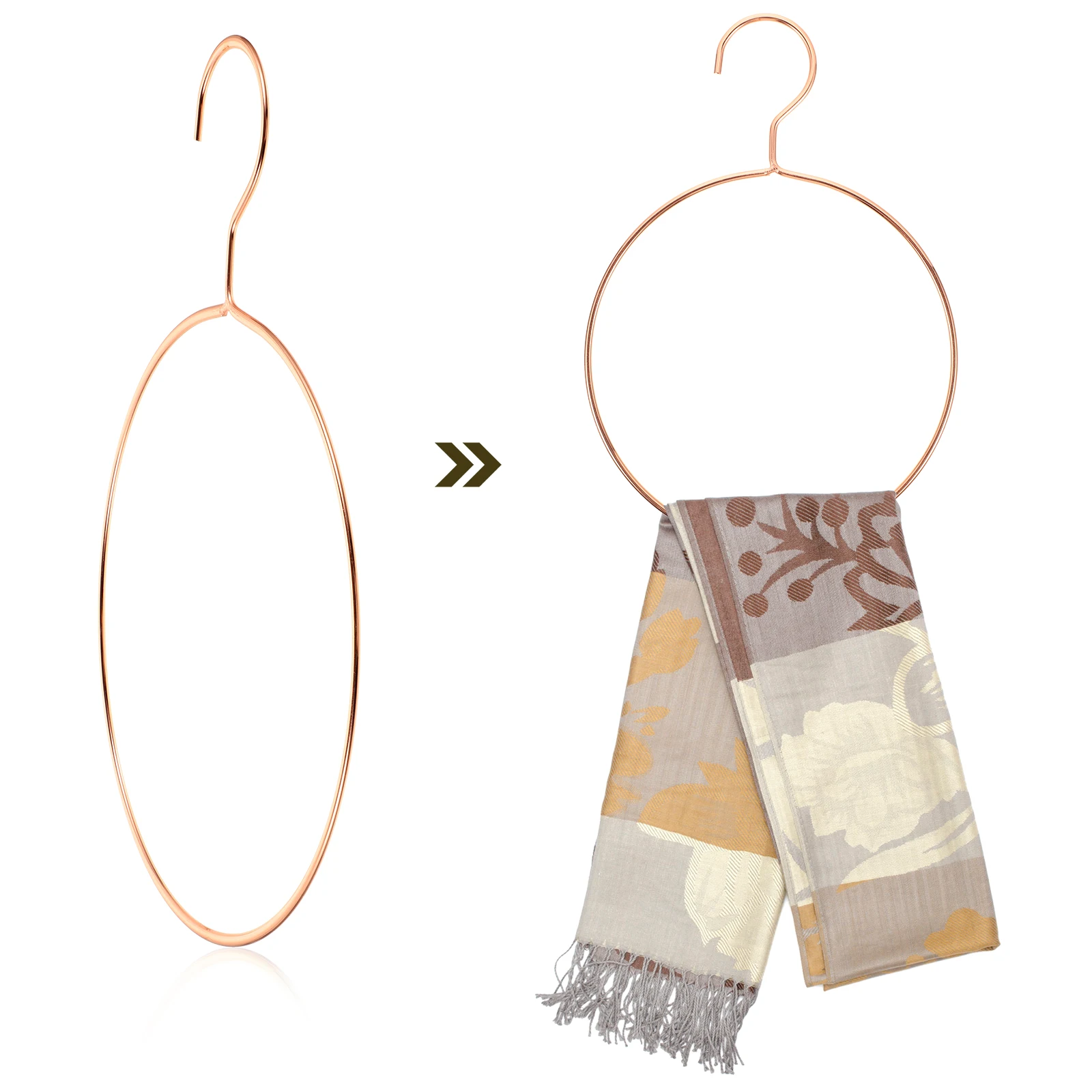 

4pcs Round Scarf Hanger Ring Belt Shawl Organizer For Closet Wardrobe Heavy Duty Metal Tie Holder Home Clothing Storage Space