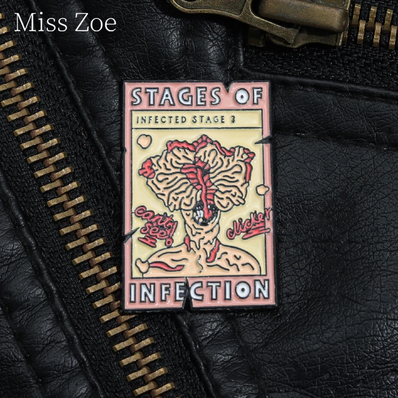 Viral Stages Of Infection Enamel Pin Disaster Movie Survive Escape Terror Brooches Lapel Backpack Badge For Fans Friends