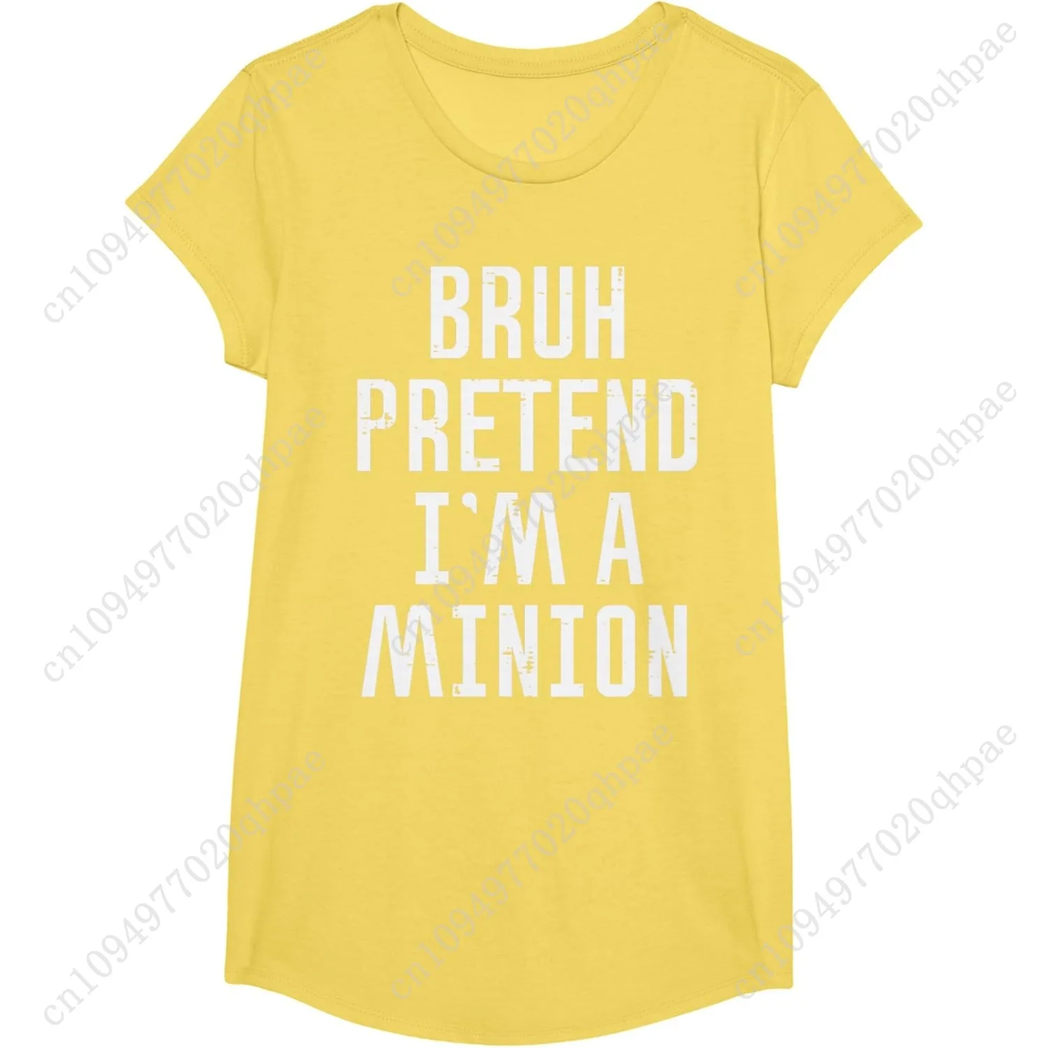 Halloween Bruh Pretend Im Minion Funny Costume Women Kid Men T-Shirt